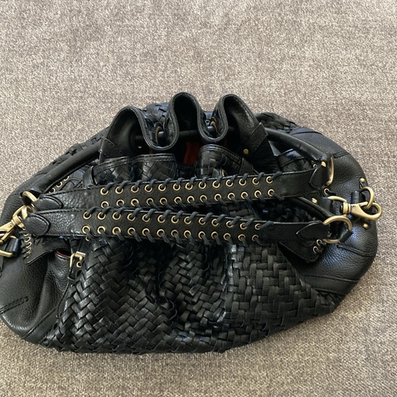 Cole Haan Village Weave satchel with brushed gold accents. Dust bag included - Picture 4 of 4